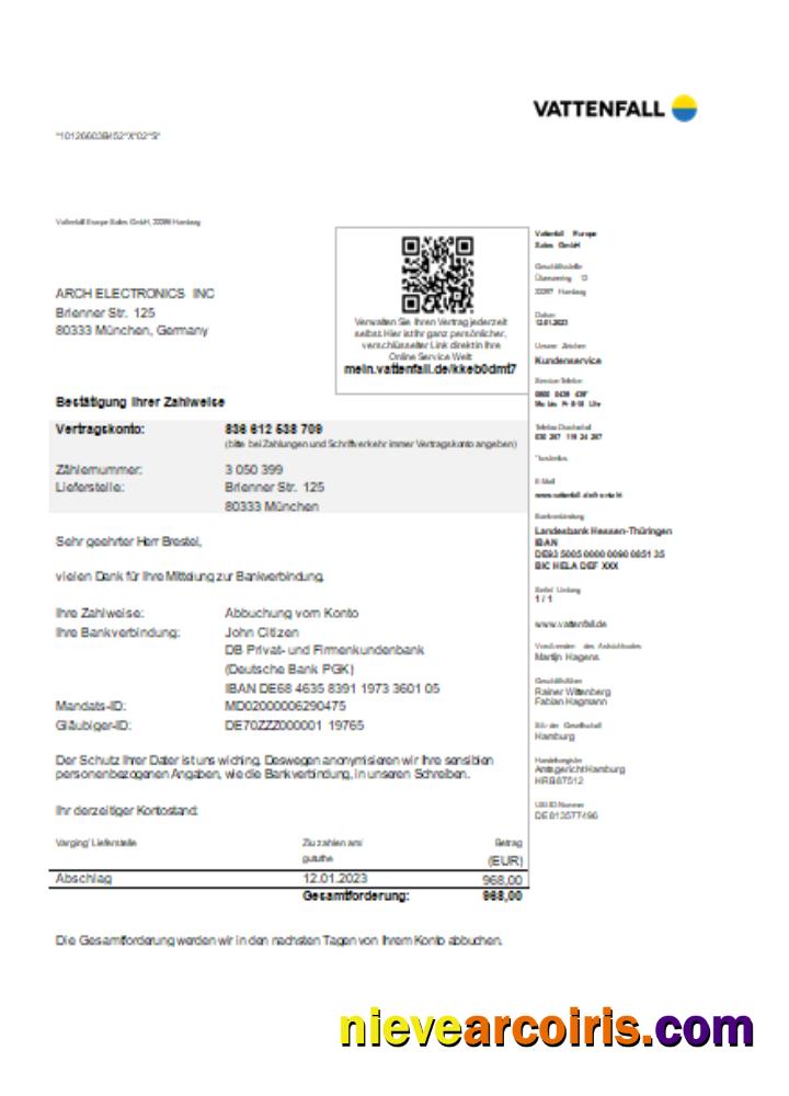 Vattenfall utility business bill